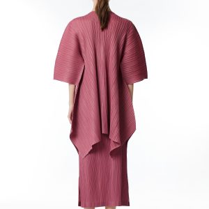 Women's Regular Round Neck 3/4 Sleeve Pleated Top Skirt